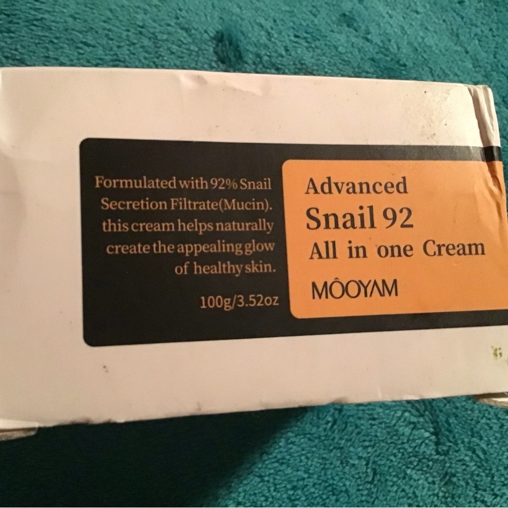 Mooyam advanced Snail 92 All in one cream 3.52oz new